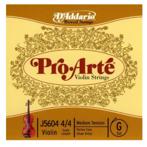 D'ADDARIO PRO-ARTÉ VIOLIN SINGLE G STRING 4/4 Scale Medium Tension