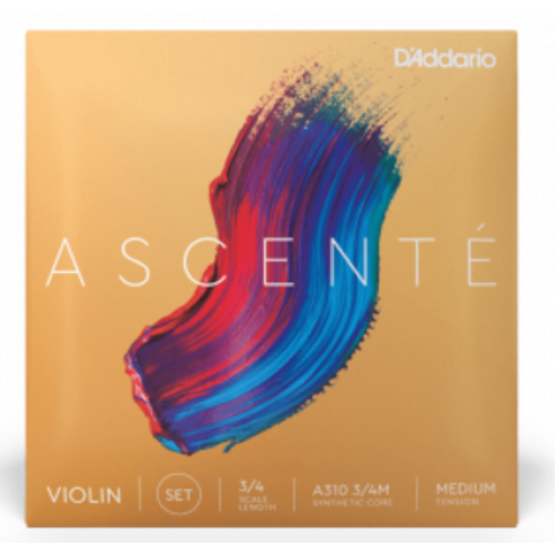 D'ADDARIO ASCENTÉ VIOLIN STRING SET 3/4 Scale Medium Tension