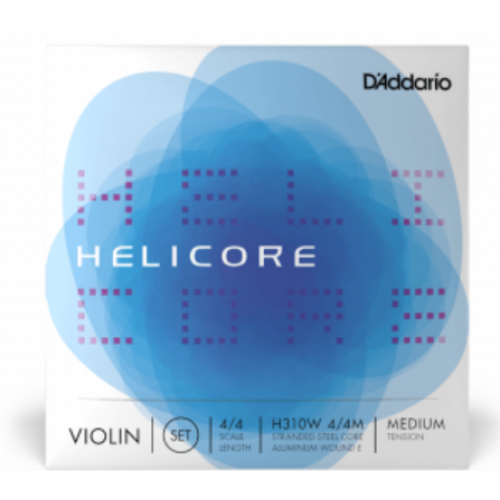 D'ADDARIO HELICORE VIOLIN STRING SET WOUND E 4/4 Scale Medium Tension
