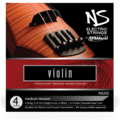 D'ADDARIO NS ELECTRIC VIOLIN STRING SET 4/4 Scale Medium Tension