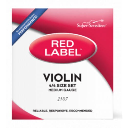 D'ADDARIO Super Sensitive 2107 Red Label Violin String Set - 4/4 Size