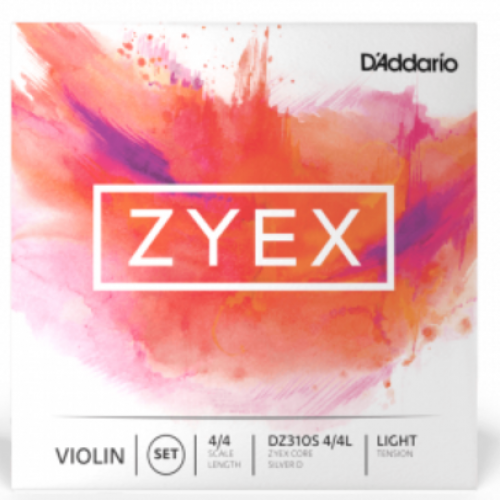 D'ADDARIO ZYEX VIOLIN STRING SET 4/4 MEDIUM TENSION (Silver D)