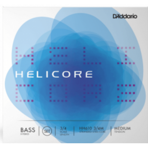 D'ADDARIO HELICORE HYBRID BASS STRING SET 3/4 Scale Medium Tension