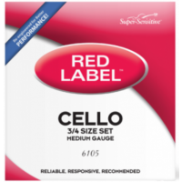 D'ADDARIO Super Sensitive 6105 Red Label Cello String Set - 3/4 Size