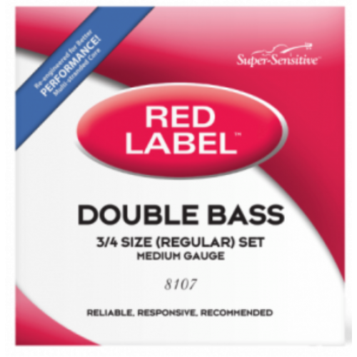 D'ADDARIO Super Sensitive 8107 Red Label Double Bass String Set - 3/4 Size