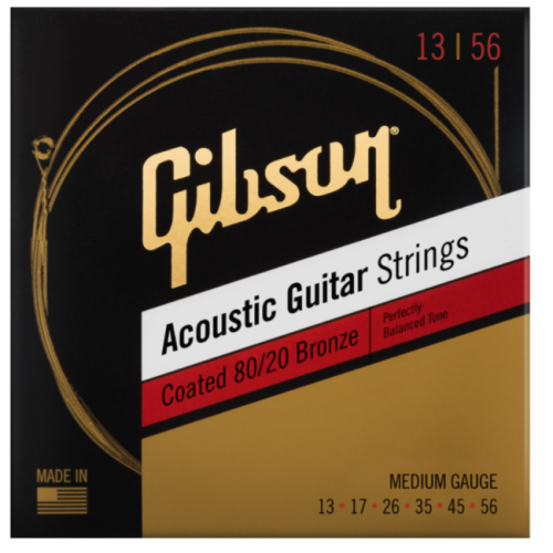 GIBSON SAG-CBRW13 COATED 80/20 BRONZE ACOUSTIC GUITAR STRINGS MEDIUM