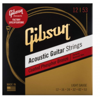 GIBSON SAG-CPB12 COATED PHOSPHOR BRONZE ACOUSTIC GUITAR STRINGS 12-53 LIGHT