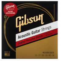 GIBSON SAG-CPB13 COATED PHOSPHOR BRONZE ACOUSTIC GUITAR STRINGS 13-56 MEDIUM