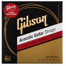 GIBSON SAG-CPB13 COATED PHOSPHOR BRONZE ACOUSTIC GUITAR STRINGS 13-56 MEDIUM GIBSON SAG-CPB13 COATED PHOSPHOR BRONZE ACOUSTIC GUITAR STRINGS 13-56 MEDIUM