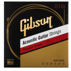 GIBSON SAG-PB12 PHOSPHOR BRONZE ACOUSTIC GUITAR STRINGS 12-53 LIGHT GIBSON SAG-PB12 PHOSPHOR BRONZE ACOUSTIC GUITAR STRINGS 12-53 LIGHT