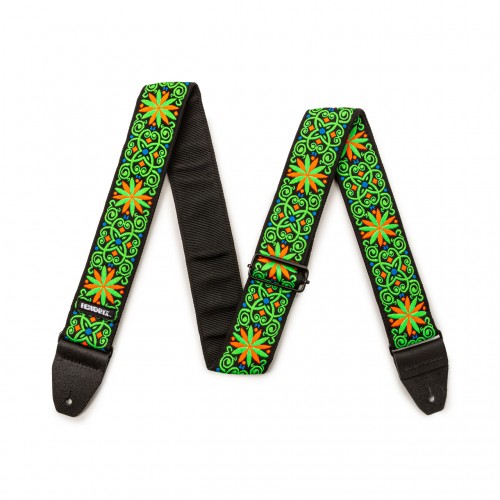 DUNLOP JIMI HENDRIX BLACKLIGHT FILLMORE GREEN STRAP