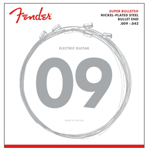 FENDER 3250L SUPER BULLETS NICKEL PLATED GUITAR STRINGS 9-42