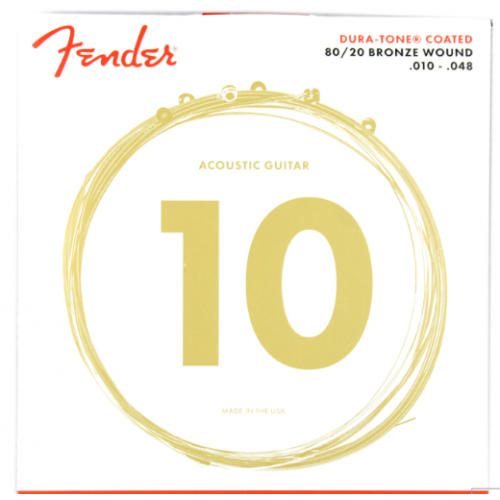 FENDER 880XL 80/20 DURA-TONE COATED ACOUSTIC STRINGS 10-48