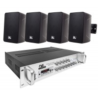 4all Audio SET 4xWALL 420 IP55 Black 1xPAMP-120-5Zi