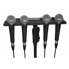 GATOR FRAMEWORKS GFW-MIC-4TRAY Multi Mic Holder Four (4) Mics