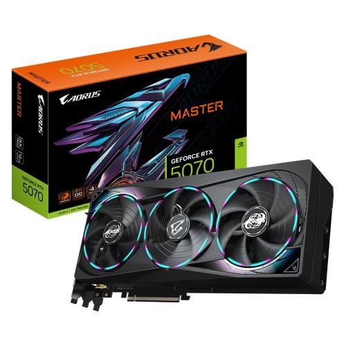 GeForce RTX 5070, Gigabyte, AORUS MASTER, 12Gb GDDR7 (GV-N5070AORUS M-12GD)