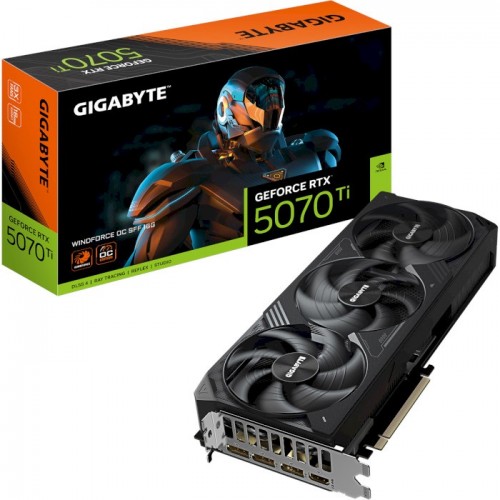 GeForce RTX 5070 Ti, Gigabyte, WINDFORCE OC V2, 16Gb GDDR7 (GV-N507TWF3OCV2-16GD)