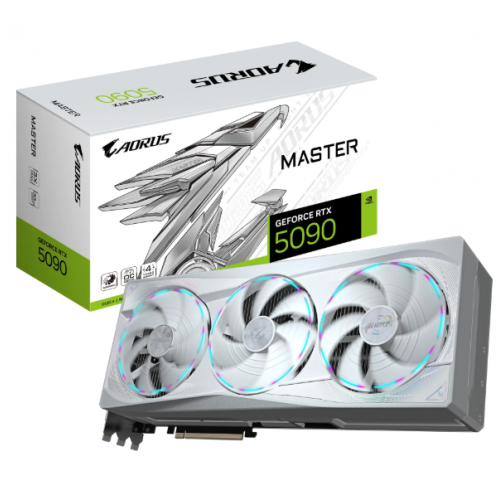 GeForce RTX 5090, Gigabyte, AORUS MASTER (White), 32Gb GDDR7 (GV-N5090AORUSM ICE-32GD)