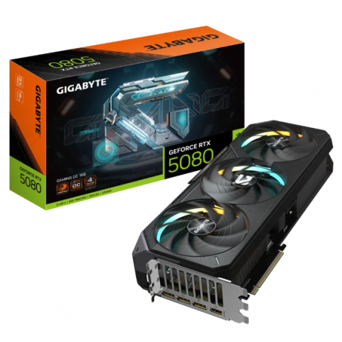 GeForce RTX 5080, Gigabyte, GAMING OC, 16Gb GDDR7 (GV-N5080GAMING OC-16GD)