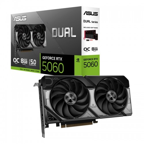 GeForce RTX 5060, Asus, DUAL OC, 8Gb GDDR7 (DUAL-RTX5060-O8G)