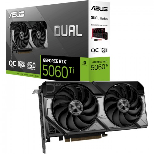 GeForce RTX 5060 Ti, ASUS, DUAL OC, 16Gb GDDR7 (DUAL-RTX5060TI-O16G)