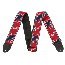 FENDER STRAP 2" MONOGRAMMED RED WHITE BLUE