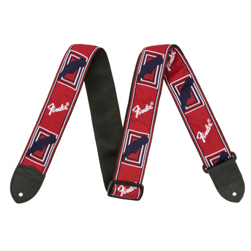 FENDER STRAP 2" MONOGRAMMED RED WHITE BLUE