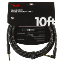 FENDER CABLE DELUXE SERIES 10' ANGLED BLACK TWEED