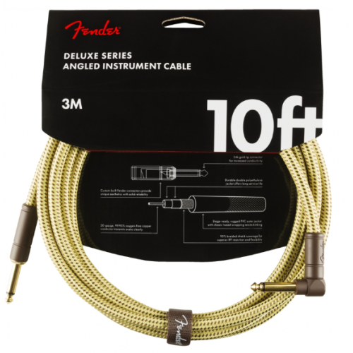 FENDER CABLE DELUXE SERIES 10' ANGLED TWEED