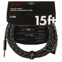 FENDER CABLE DELUXE SERIES 15' ANGLED BLACK TWEED