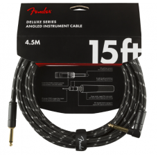 FENDER CABLE DELUXE SERIES 15' ANGLED BLACK TWEED