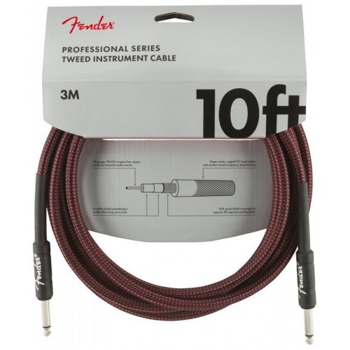 FENDER CABLE PROFESSIONAL SERIES 10' RED TWEED