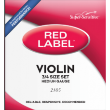 D'ADDARIO Super Sensitive 2105 Red Label Violin String Set - 3/4 Size