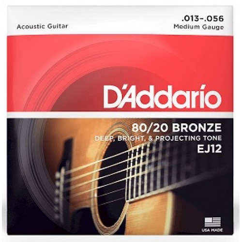 Струни D'ADDARIO EJ12 80/20 BRONZE MEDIUM (13-56) 
