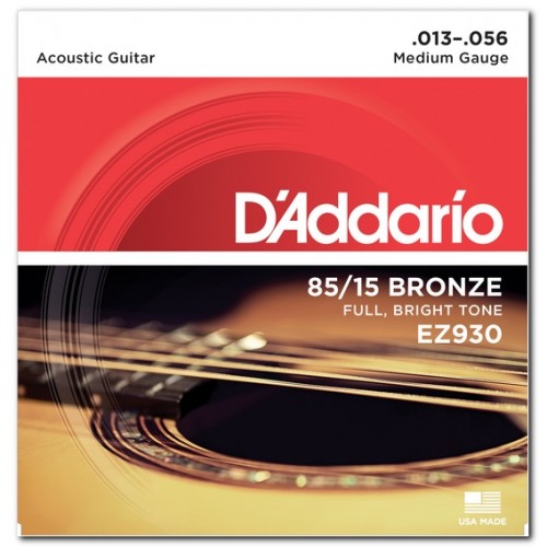 Струни D'ADDARIO EZ930 85/15 BRONZE MEDIUM (13-56) 