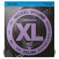 Струни D'ADDARIO EXL190 XL NICKEL WOUND BASS CUSTOM LIGHT (40-100) 