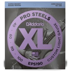 Струни D'ADDARIO EPS190 XL PROSTEELS BASS CUSTOM LIGHT (40-100) 