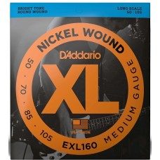 Струни D'ADDARIO EXL160 XL NICKEL WOUND BASS MEDIUM (50-105) 