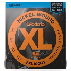 Струни D'ADDARIO EXL160BT XL NICKEL WOUND BALANCED TENSION BASS MEDIUM (50-120) 