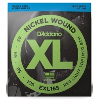 Струни D'ADDARIO EXL165 XL NICKEL WOUND BASS REG LIGHT TOP/MED BOTTOM (45-105) 