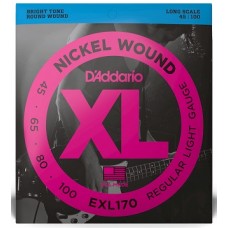 Струны D'ADDARIO EXL170 XL NICKEL WOUND BASS REGULAR LIGHT (45-100)