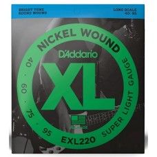 Струни D'ADDARIO EXL220 XL NICKEL WOUND BASS SUPER LIGHT (40-95) 