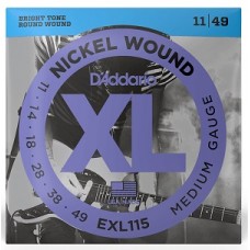 Струни D'ADDARIO EXL115 XL NICKEL WOUND MEDIUM (11-49) 