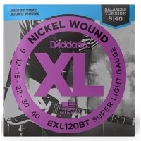 Струни D'ADDARIO EXL120BT XL NICKEL WOUND BALANCED TENSION SUPER LIGHT (09-40) 