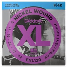 Струны D'ADDARIO EXL120 XL NICKEL WOUND SUPER LIGHT (09-42)