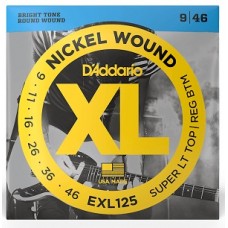 Струни D'ADDARIO EXL125 XL NICKEL WOUND SUPER LIGHT TOP / REGULAR BOTTOM (09-46) 