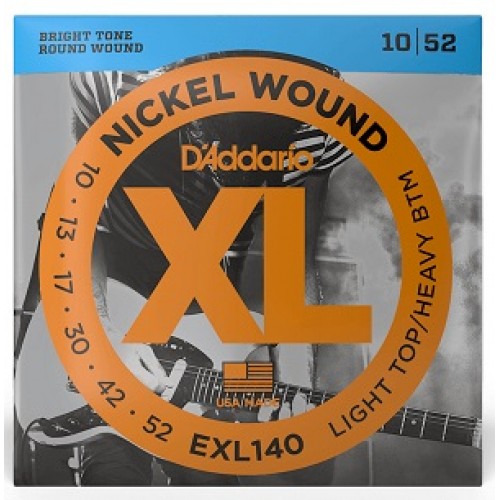 Струны D'ADDARIO EXL140 XL NICKEL WOUND LIGHT TOP / HEAVY BOTTOM (10-52)