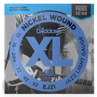 Струни D'ADDARIO EJ21 XL NICKEL WOUND JAZZ LIGHT (12-52) 