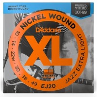 Струни D'ADDARIO EJ20 XL NICKEL WOUND JAZZ EXTRA LIGHT (10-49) 