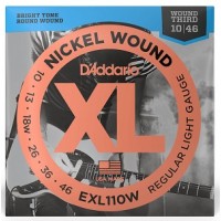 Струны D'ADDARIO EXL110W XL NICKEL WOUND REGULAR LIGHT WOUND 3RD (10-46)